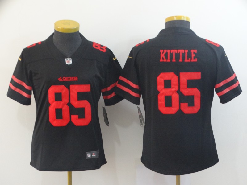 Women San Francisco 49ers 85 Kittle black Nike Vapor Untouchable Limited Player NFL Jerseys